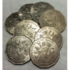 AUSTRALIA 1982 . FIFTY  50 CENT . 8 COINS . UNCIRCULATED